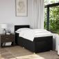 Preview: Boxspringbett mit Matratze Schwarz 80x200 cm Stoff