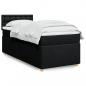 Preview: ARDEBO.de - Boxspringbett mit Matratze Schwarz 80x200 cm Stoff