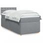 Preview: ARDEBO.de - Boxspringbett mit Matratze Hellgrau 80x200 cm Stoff