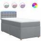 Preview: Boxspringbett mit Matratze Hellgrau 80x200 cm Stoff