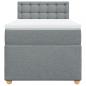 Preview: Boxspringbett mit Matratze Hellgrau 80x200 cm Stoff