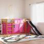 Preview: Etagenbett mit Rutsche und Gardinen Rosa 80x200 cm