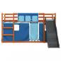 Preview: Etagenbett mit Rutsche und Gardinen Blau 90x190 cm