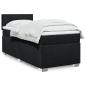 Preview: ARDEBO.de - Boxspringbett mit Matratze Schwarz 100x200 cm Stoff