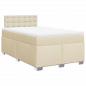 Preview: ARDEBO.de - Boxspringbett mit Matratze Creme 120x190 cm Stoff