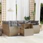 Preview: ARDEBO.de - 7-tlg. Garten-Sofagarnitur mit Kissen Beige Poly Rattan