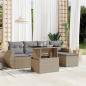 Preview: ARDEBO.de - 6-tlg. Garten-Sofagarnitur mit Kissen Beige Poly Rattan