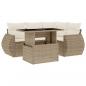 Preview: 5-tlg. Garten-Sofagarnitur mit Kissen Beige Poly Rattan