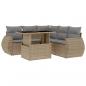 Preview: 6-tlg. Garten-Sofagarnitur mit Kissen Beige Poly Rattan