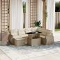 Preview: ARDEBO.de - 8-tlg. Garten-Sofagarnitur mit Kissen Beige Poly Rattan