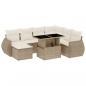 Preview: 8-tlg. Garten-Sofagarnitur mit Kissen Beige Poly Rattan