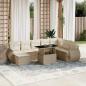 Preview: ARDEBO.de - 9-tlg. Garten-Sofagarnitur mit Kissen Beige Poly Rattan