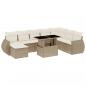 Preview: 9-tlg. Garten-Sofagarnitur mit Kissen Beige Poly Rattan