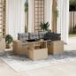 Preview: ARDEBO.de - 5-tlg. Garten-Sofagarnitur mit Kissen Beige Poly Rattan