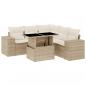 Preview: 6-tlg. Garten-Sofagarnitur mit Kissen Beige Poly Rattan