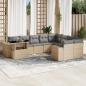 Preview: ARDEBO.de - 10-tlg. Garten-Sofagarnitur mit Kissen Beige Poly Rattan