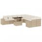 Preview: 11-tlg. Garten-Sofagarnitur mit Kissen Beige Poly Rattan