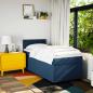 Preview: Boxspringbett mit Matratze Blau 100x200 cm Stoff