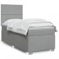 Preview: ARDEBO.de - Boxspringbett mit Matratze Hellgrau 80x200 cm Stoff