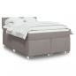 Preview: ARDEBO.de - Boxspringbett mit Matratze Taupe 140x200 cm Stoff