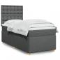 Preview: ARDEBO.de - Boxspringbett mit Matratze Dunkelgrau 90x190 cm Stoff