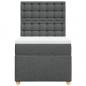 Preview: Boxspringbett mit Matratze Dunkelgrau 90x190 cm Stoff