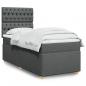 Preview: ARDEBO.de - Boxspringbett mit Matratze Dunkelgrau 90x200 cm Stoff