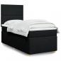 Preview: ARDEBO.de - Boxspringbett mit Matratze Schwarz 100x200 cm Stoff