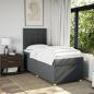 Preview: Boxspringbett mit Matratze Dunkelgrau 100x200 cm Stoff