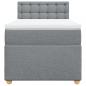 Preview: Boxspringbett mit Matratze Hellgrau 90x190 cm Stoff