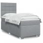 Preview: ARDEBO.de - Boxspringbett mit Matratze Hellgrau 80x200 cm Stoff