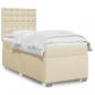 Preview: ARDEBO.de - Boxspringbett mit Matratze Creme 80x200 cm Stoff