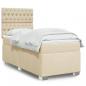 Preview: ARDEBO.de - Boxspringbett mit Matratze Creme 90x190 cm Stoff