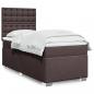 Preview: ARDEBO.de - Boxspringbett mit Matratze Dunkelbraun 90x200 cm Stoff