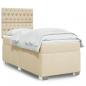 Preview: ARDEBO.de - Boxspringbett mit Matratze Creme 90x200 cm Stoff