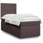 Preview: ARDEBO.de - Boxspringbett mit Matratze Dunkelbraun 90x190 cm Stoff