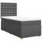 Preview: Boxspringbett mit Matratze Dunkelgrau 90x200 cm Stoff