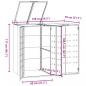 Preview: Mülltonnenbox für 2 Tonnen Grau 138x79x117 cm Stahl