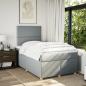 Preview: Boxspringbett mit Matratze Hellgrau 120x200 cm Stoff