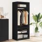 Preview: ARDEBO.de - Kleiderschrank Schwarz 80x50x200 cm Holzwerkstoff