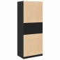 Preview: Kleiderschrank Schwarz 80x50x200 cm Holzwerkstoff