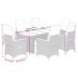 Preview: 7-tlg. Garten-Bistro-Set mit Kissen Grau Poly Rattan