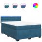 Preview: Boxspringbett mit Matratze Blau 140x190 cm Samt