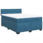 Preview: Boxspringbett mit Matratze Blau 140x190 cm Samt