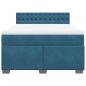 Preview: Boxspringbett mit Matratze Blau 140x190 cm Samt