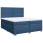 Preview: Boxspringbett mit Matratze Blau 200x200 cm Stoff