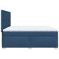 Preview: Boxspringbett mit Matratze Blau 200x200 cm Stoff