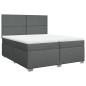 Preview: Boxspringbett mit Matratze Dunkelgrau 200x200 cm Stoff