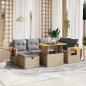 Preview: ARDEBO.de - 7-tlg. Garten-Sofagarnitur mit Kissen Beige Poly Rattan