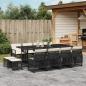 Preview: ARDEBO.de - 13-tlg. Garten-Essgruppe mit Kissen Schwarz Poly Rattan